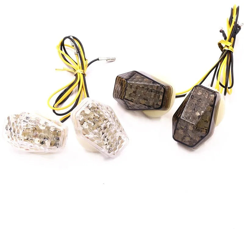 Pair of 15SMD LED motorcycle turn signal lights with ABS shell and PC lampshade for Honda Kawasaki Suzuki Yamaha