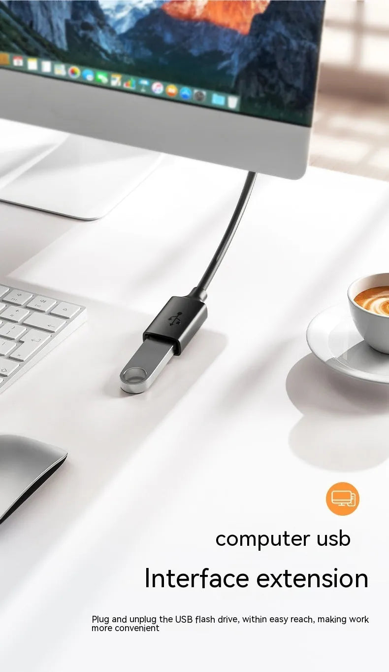 USB 3.0 extension cable male to female in black PVC with USB connectors on both ends