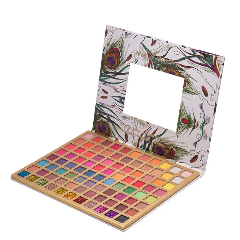 88-colour eye shadow tray with 39 glitter 39 matte shades in photo colour, magnetic cover, 30.5x22.7x1.2cm