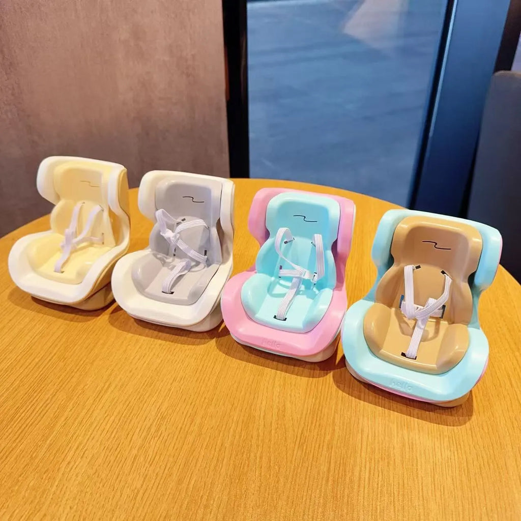 Plastic car ornament doll in milk tea colour with magnetic base and two air outlet clips