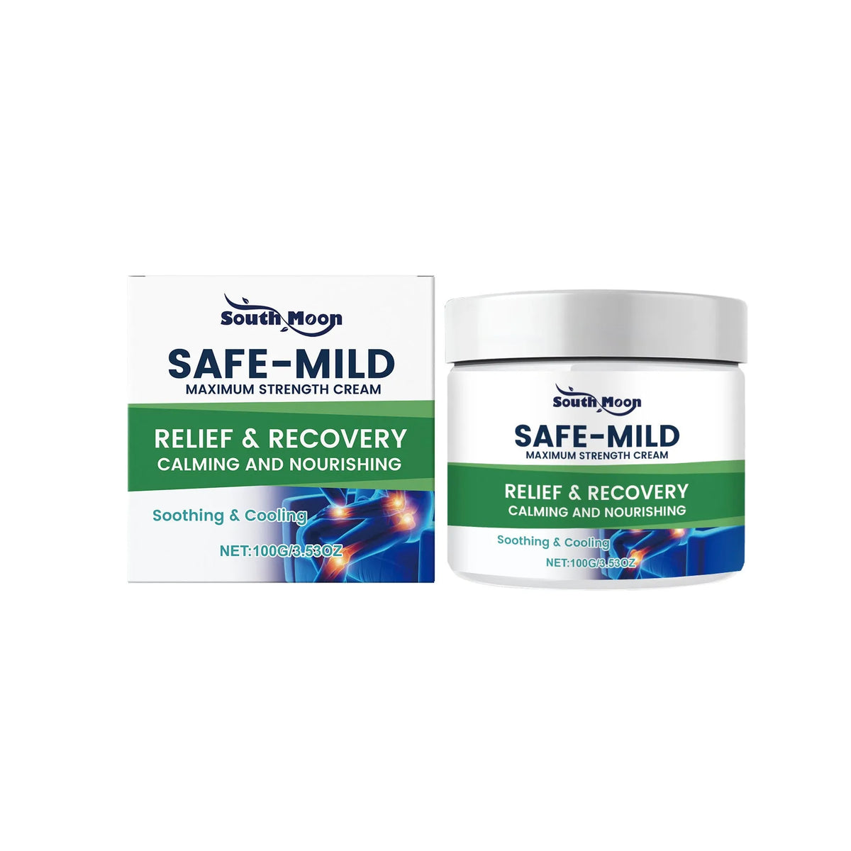 Body Soothing Cream 100g tube with allantoin, ginseng root extract, and windbreak root extract, fragrance-free.