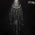 Gold and silver mesh tassel hair chain with pearl elements for women