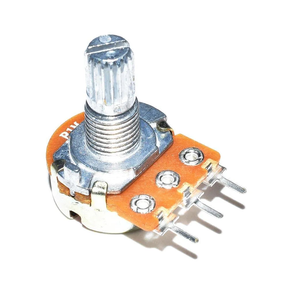 WH148 single connection dual potentiometer with 15mm handle, 300° rotation, panel mount
