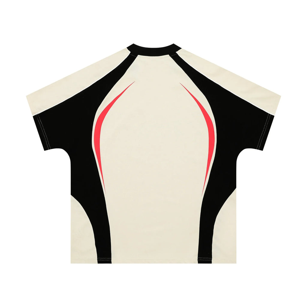 Men's loose fit polyester t-shirt with colour matching letter print in black YR9116 and apricot YR9116 options