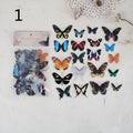 Butterfly and dragonfly PET sticker for handbook decoration in eight colour styles including specimen and night sleeping designs.