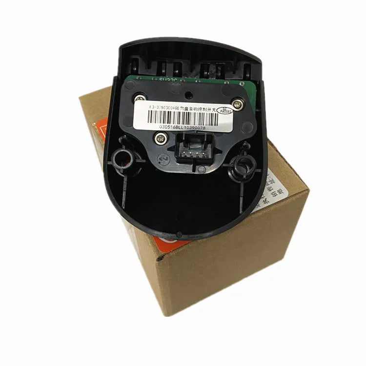 Black F3R steering wheel controller button for audio system control in vehicles