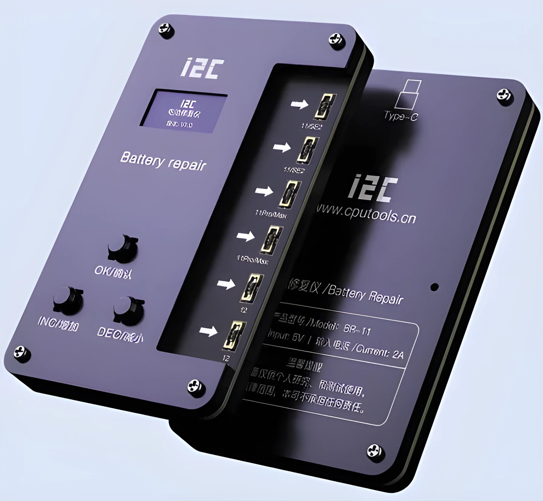 i2c battery data recovery instrument with plastic housing and external cables for iPhone repair