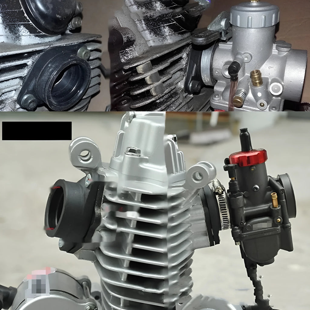 Carburetor intake tube interface adapter for UTV ATV with 33mm or 38mm diameter metal construction