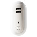 Oval small night light with dual USB charging ports and remote control, 1W LED wall plug-in lamp