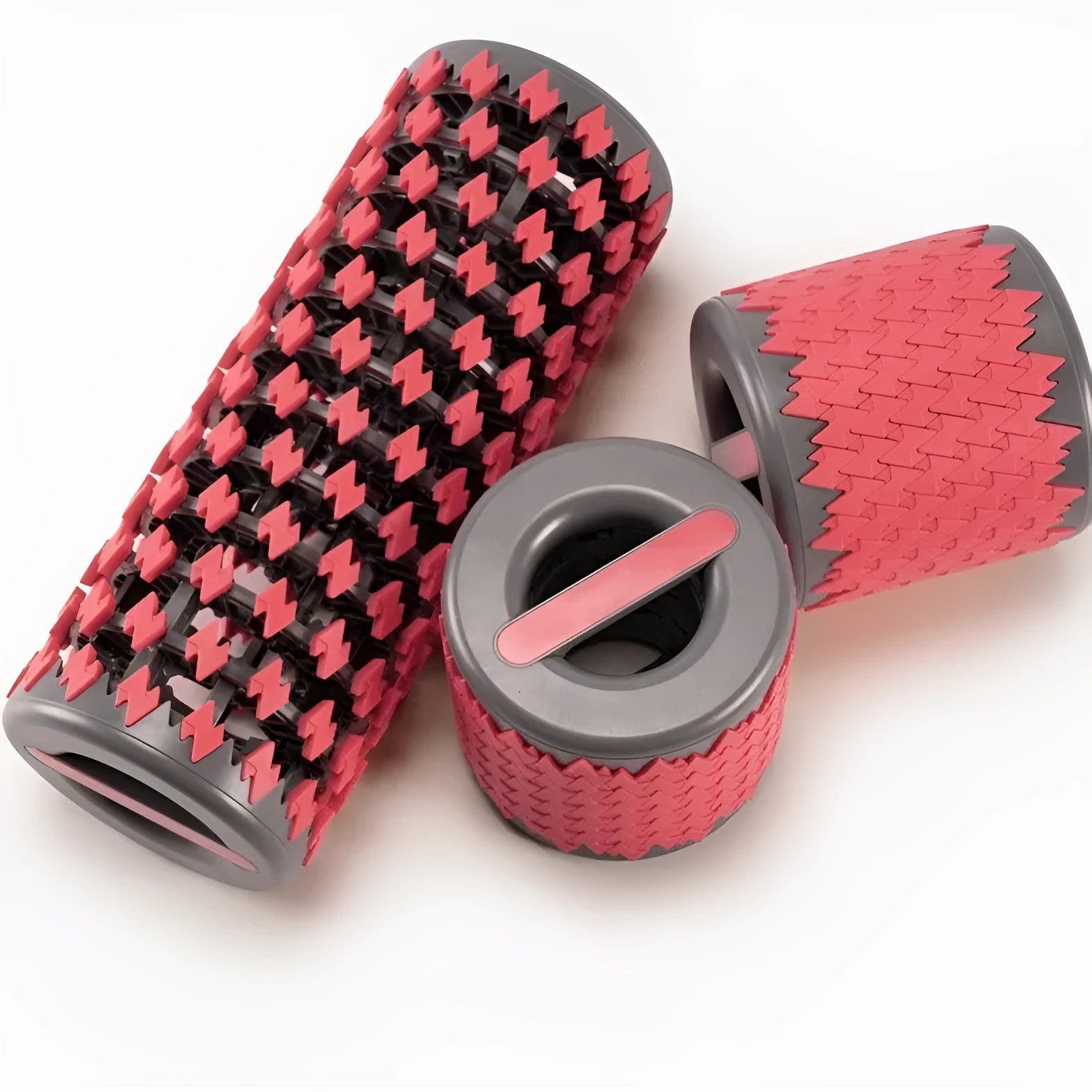 Adjustable telescopic foam roller in black, pink, red or yellow colours for home fitness and muscle relaxation