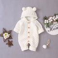 Hooded knitted jumpsuit unisex long sleeve acrylic knit casual wear autumn winter