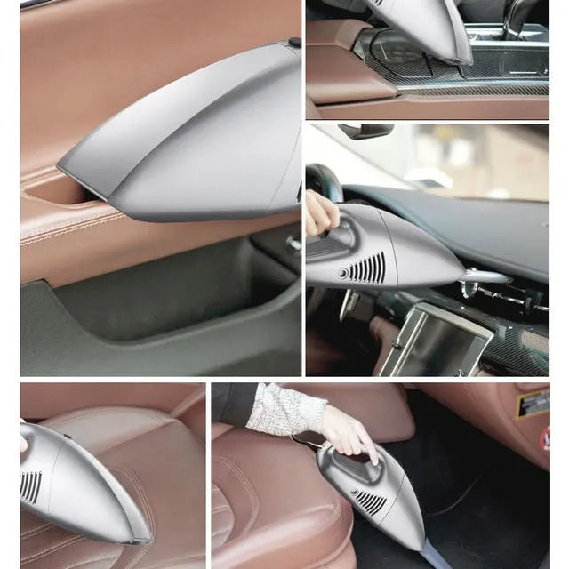 White car portable vacuum cleaner ABS body 29.6x9.6x11.6cm 12V 120W with cable