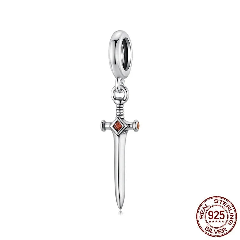 S925 sterling silver bead DIY pendant part with inlay finish, 2.5x0.6cm aperture 0.45cm, colour SCC3124