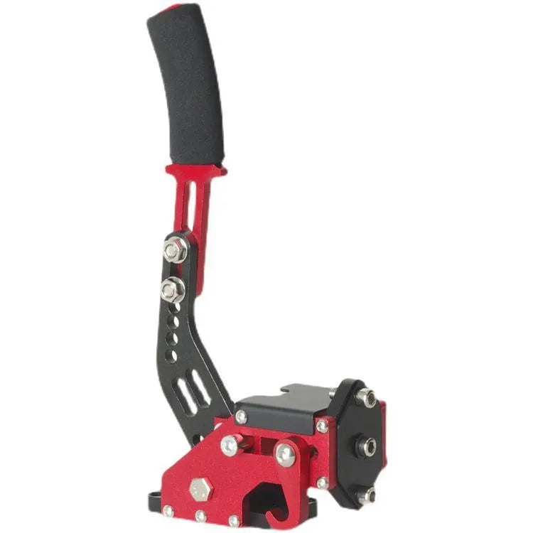 Linear handbrake for Logitech and Thrustmaster PC racing wheels in red, black, and blue colour options.