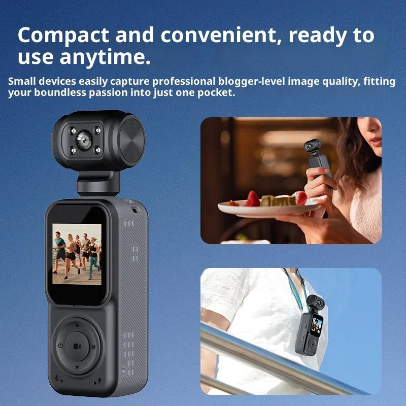 Handheld 4K ultra-clear camera Q5 black with 140-degree wide-angle lens and 1.5 inch LCD for outdoor sports riding recording