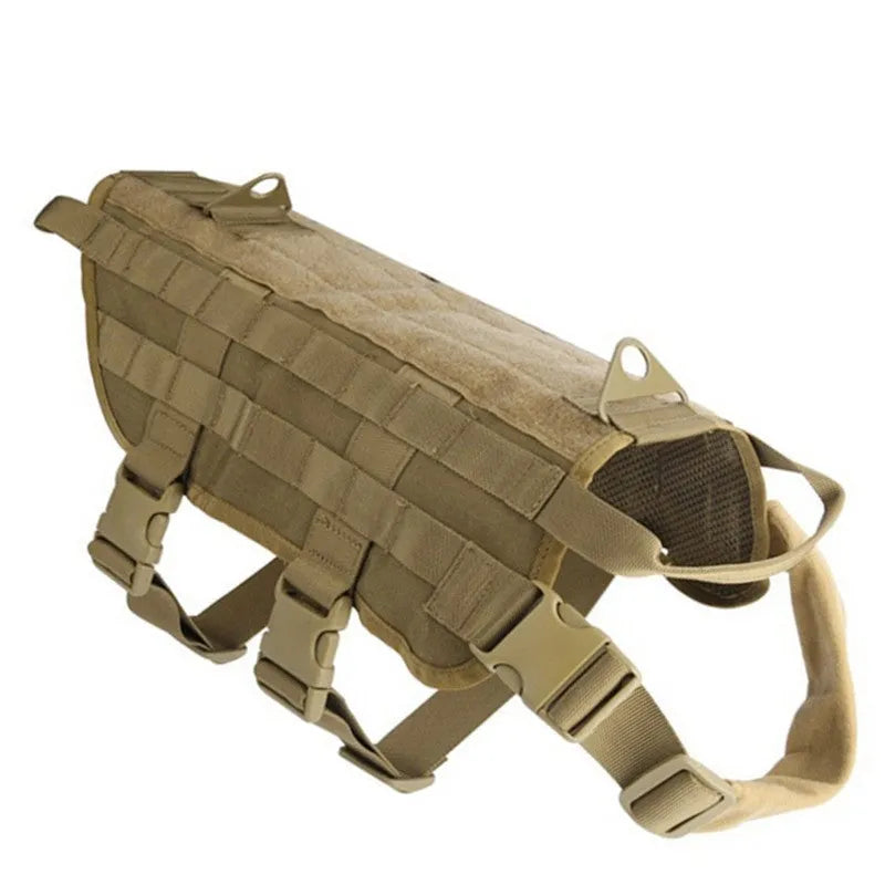 Military nylon dog training vest in Army Green colour with adjustable fit for puppies to adult dogs