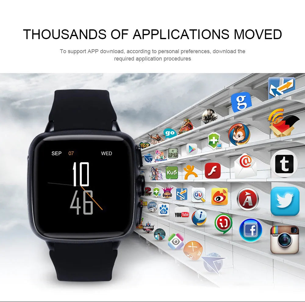 Black or white Z01 smart watch with a 1.54-inch touchscreen on a wrist.