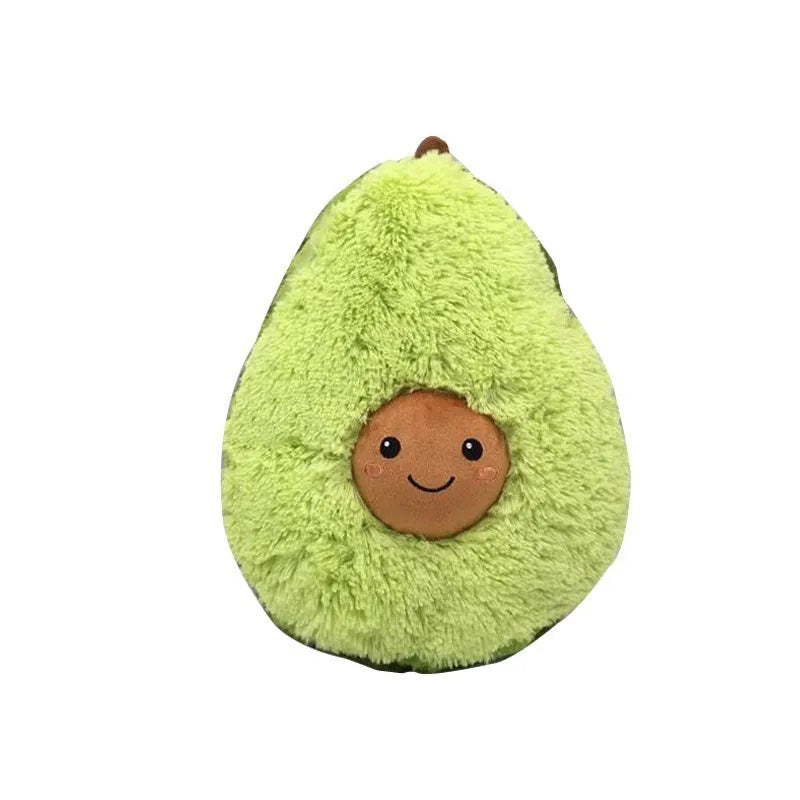Soft plush avocado pillow toy in 20cm size with green fabric and PP cotton filling