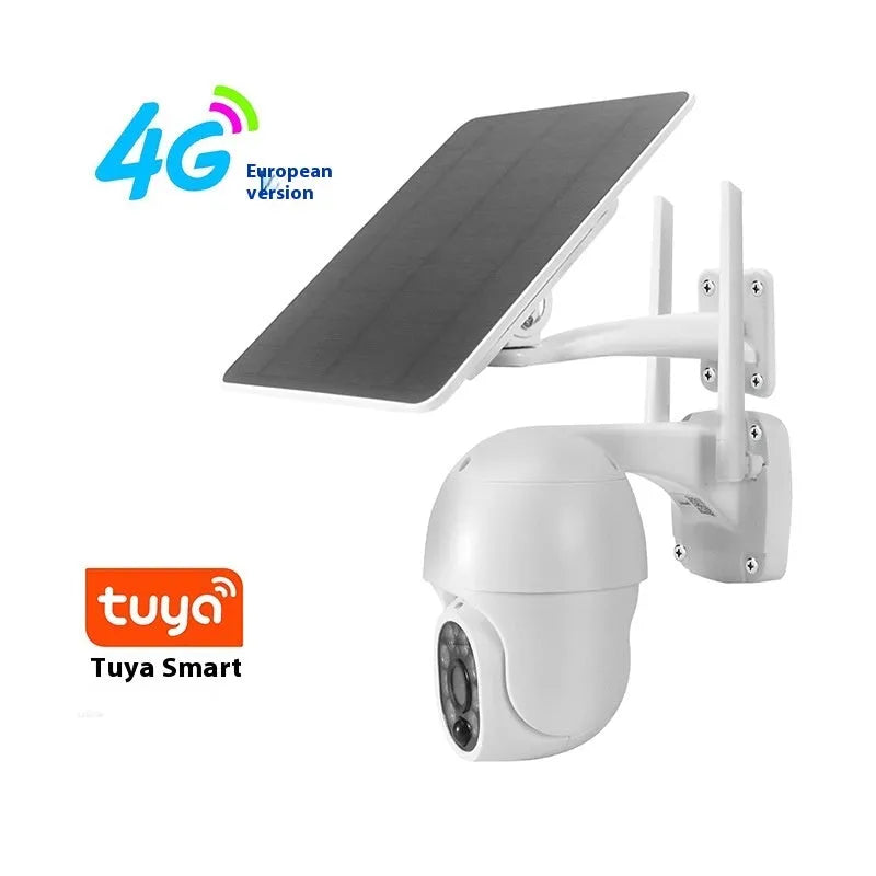 Graffiti solar surveillance camera outdoor waterproof 4G camera 2-inch ball machine with solar panel