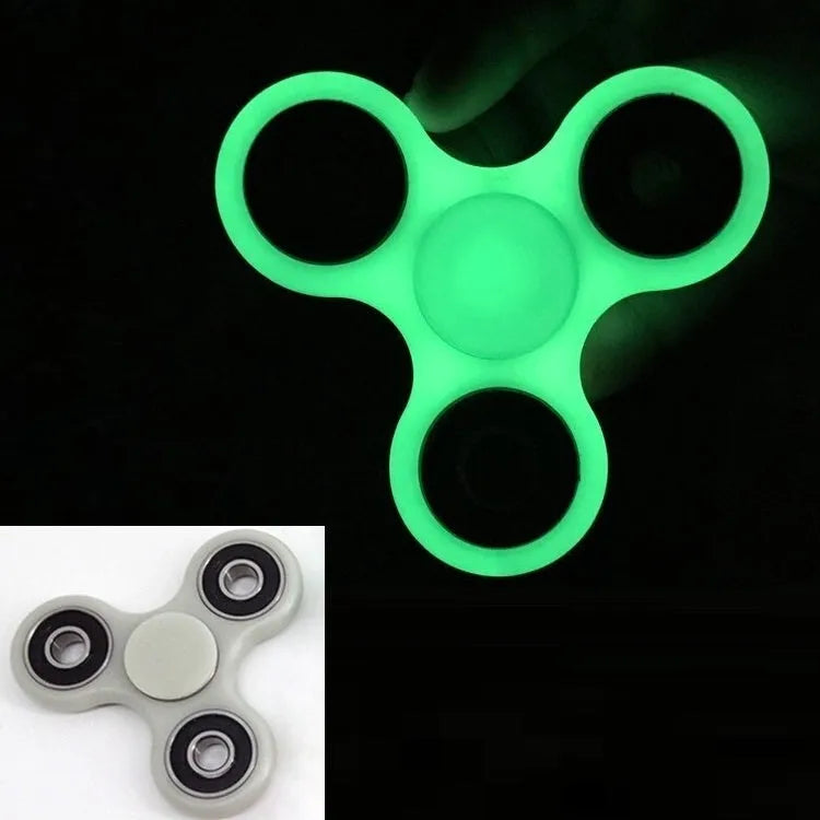 Glow in dark tri-spinner fidget toy white ABS plastic three-lobed design