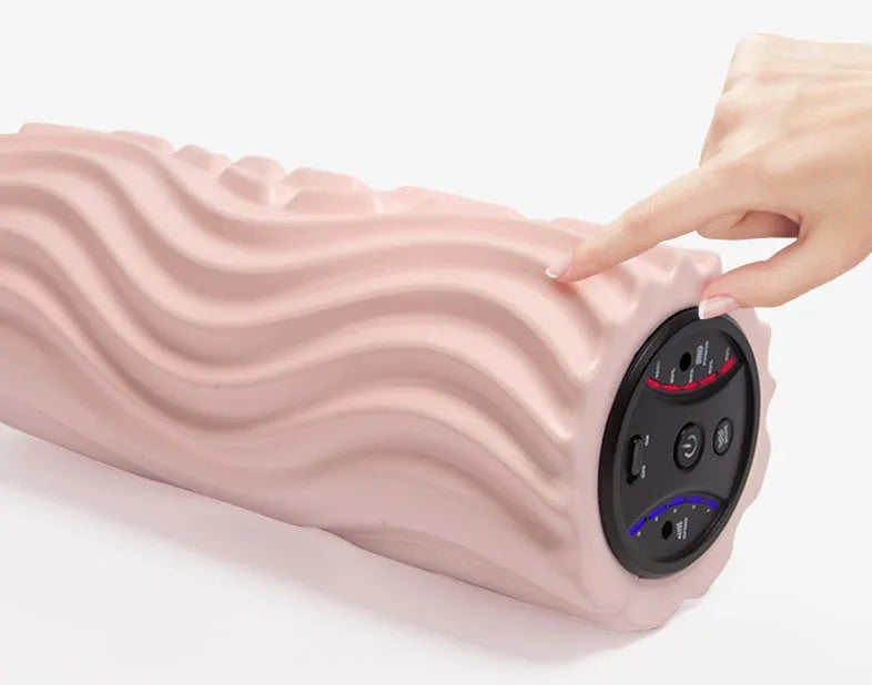 USB electric massage yoga massager in space grey with stovepipe column design and vibration buttons