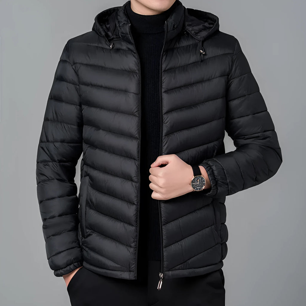 Polyester men's double-sided wear cotton jacket cardigan style in solid colour, loose fit winter coat