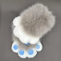 Colourful animal claw cosplay gloves in multiple two-tone colour options on a white background.