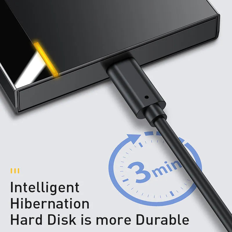 Universal 2.5 inch solid state hard disk enclosure with three interface options and smart hibernation