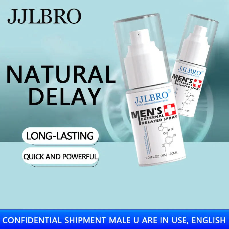 White 30ml JJLBRO plant extract delay spray bottle for intimate timing control
