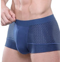 U convex boxer briefs in ice silk with cotton lining, mid-waist, plain pattern, multiple colours