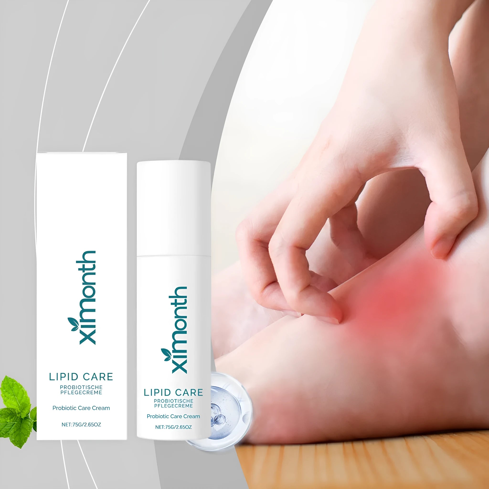 75g jar of Skin Neck Repair Cream with Bifidobacterium and Mint Leaf ingredients.