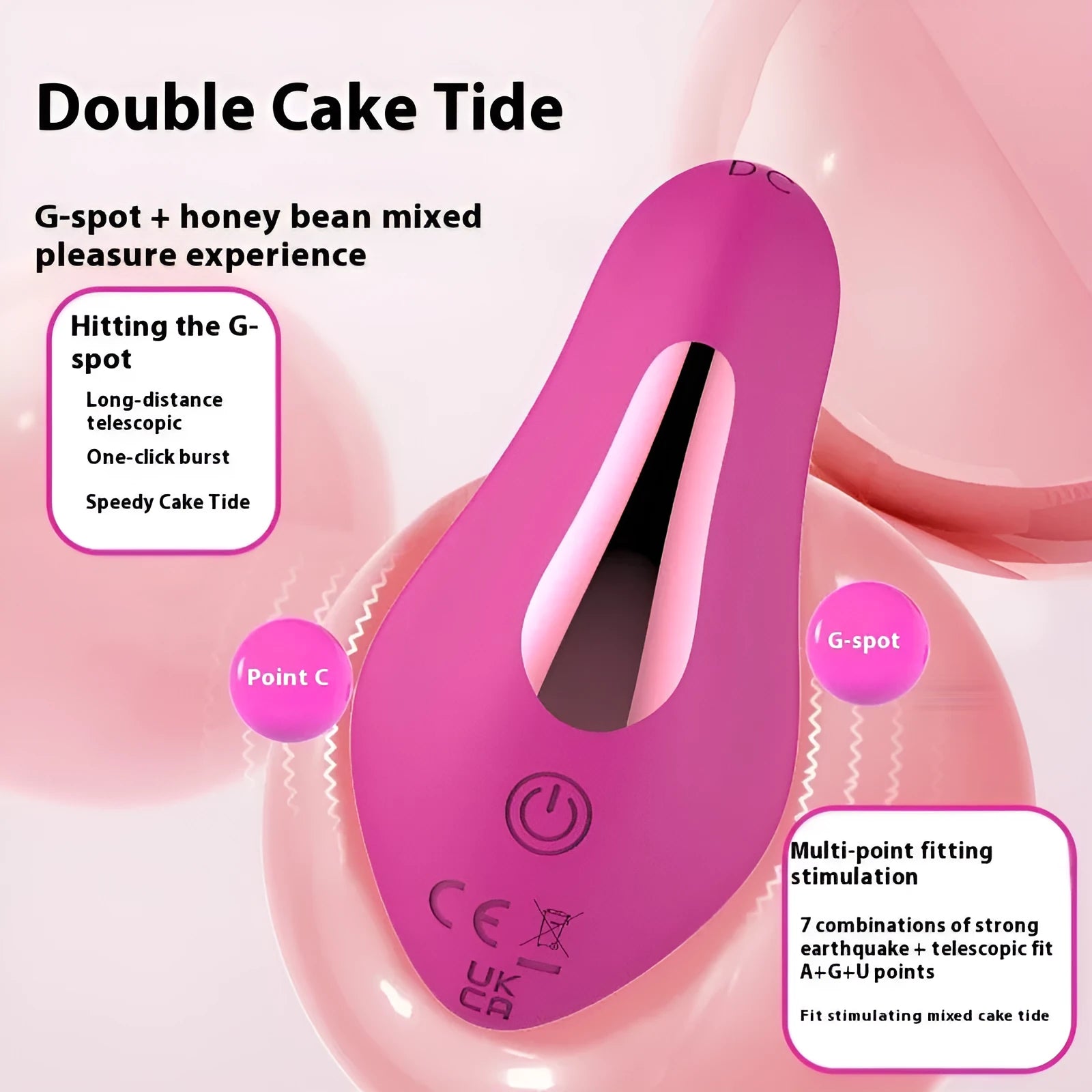 Rose red APP controlled wearable female massager with butterfly design and USB charging