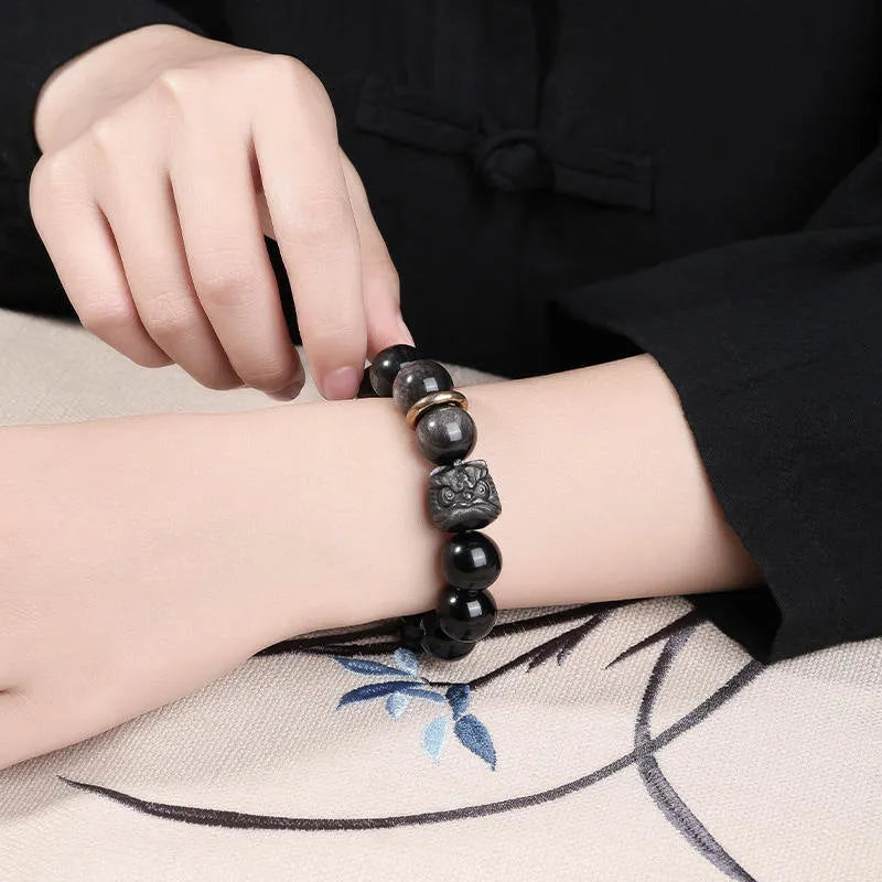 Olive green resin fashion bracelet with adjustable sizing on neutral background