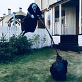 70cm plastic Halloween skeleton scarecrow with screaming skull expression for garden display
