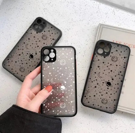 Star Universe skin sensation shell phone case in black and white for various iPhone models
