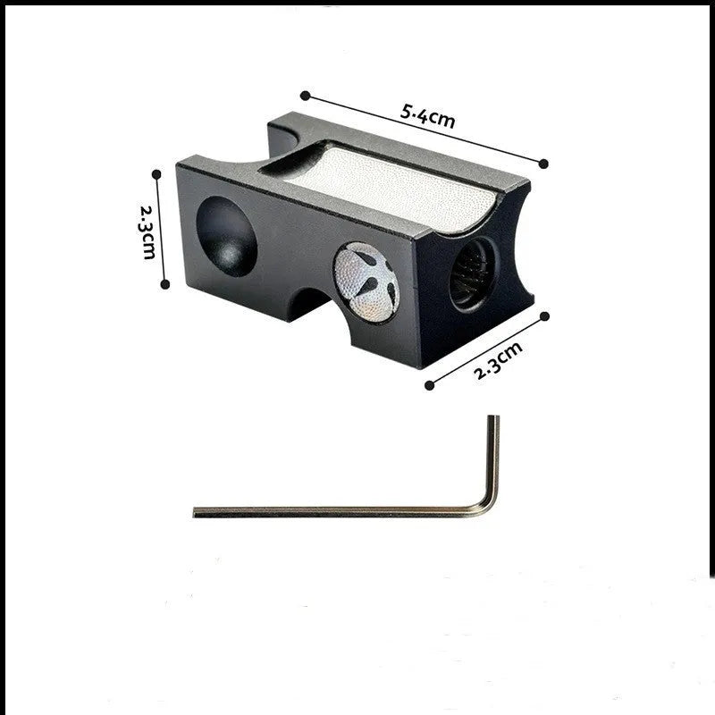 Black metal billiard cue tip repair device for leather snooker and pool cue maintenance