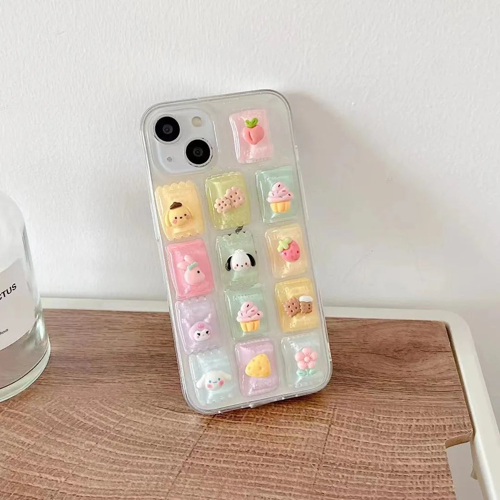 Creative adhesive candy TPU phone case with three-dimensional candy design for iPhone