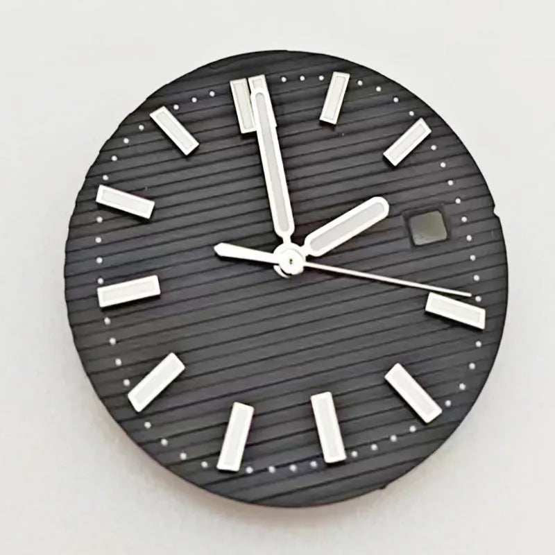 30.5mm solar stripe nail green luminous watch dial plate with matching hands for 2813 8215 movements