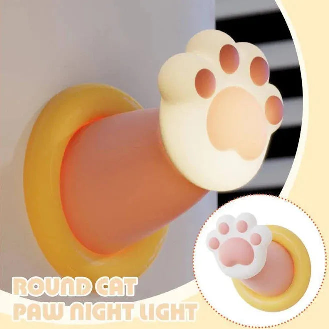 White cat paw shaped desk lamp with touch controls and three brightness settings