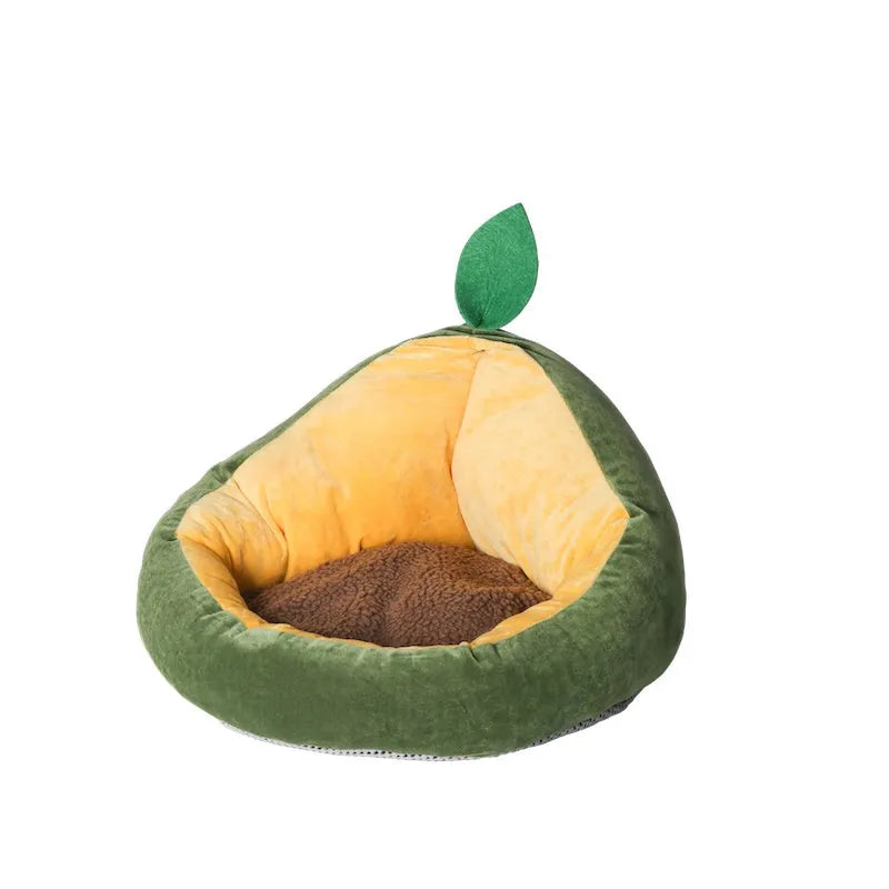 Cotton pit avocado detachable pet nest in green with washable cover for cats and super small dogs