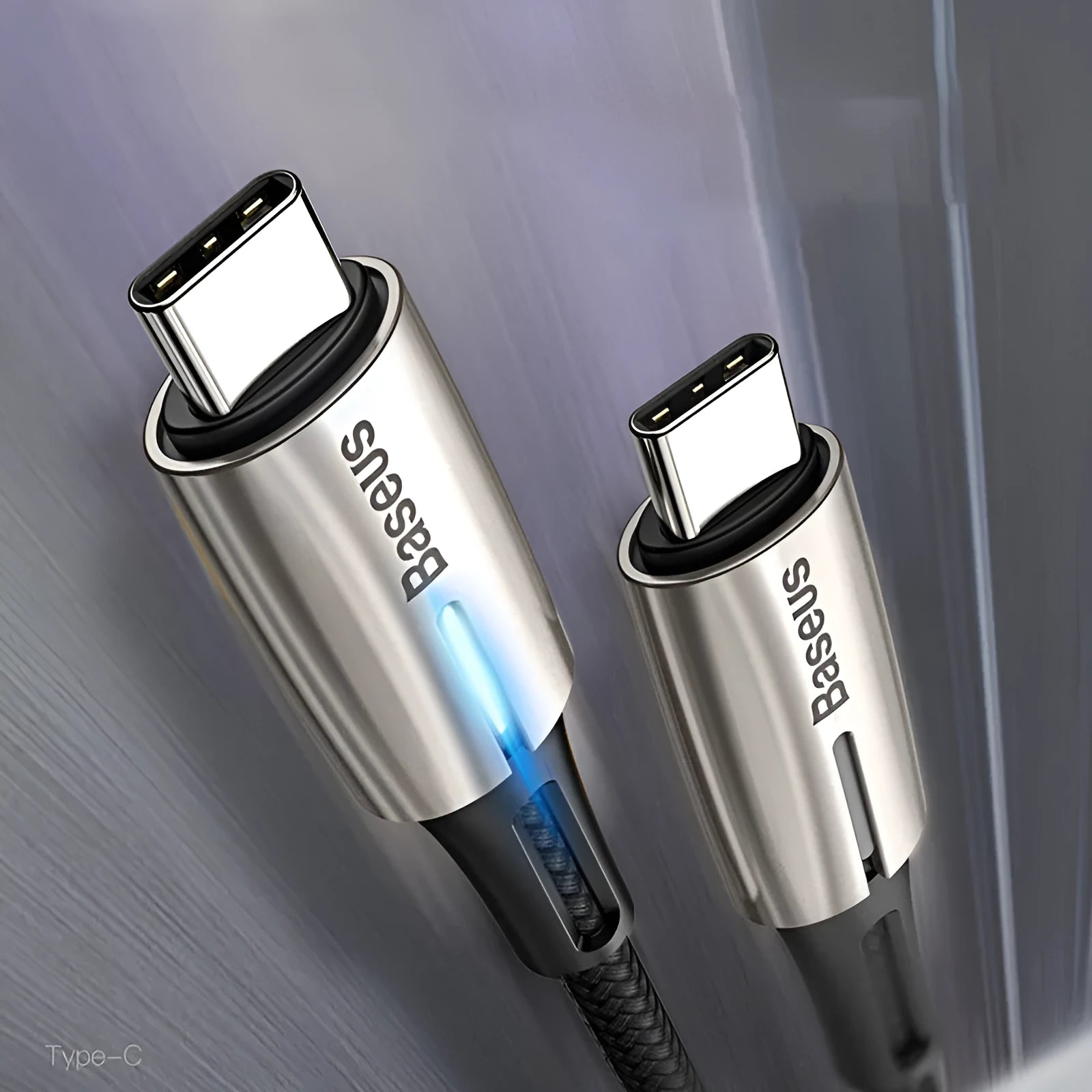 Purple and red USB-C to USB-C data cable with PD60W fast charging support