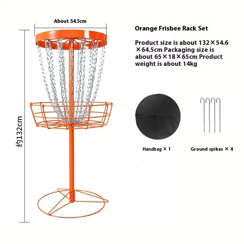 Golf chain rack blocking net with iron frame and bag stake in orange colour option