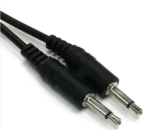 Black 3.5 mm male to female audio extender cable, one metre long, on a white background.