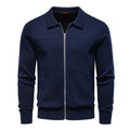 Men's 100% cotton zip cardigan jacket in slim fit black available in sizes S to XXL