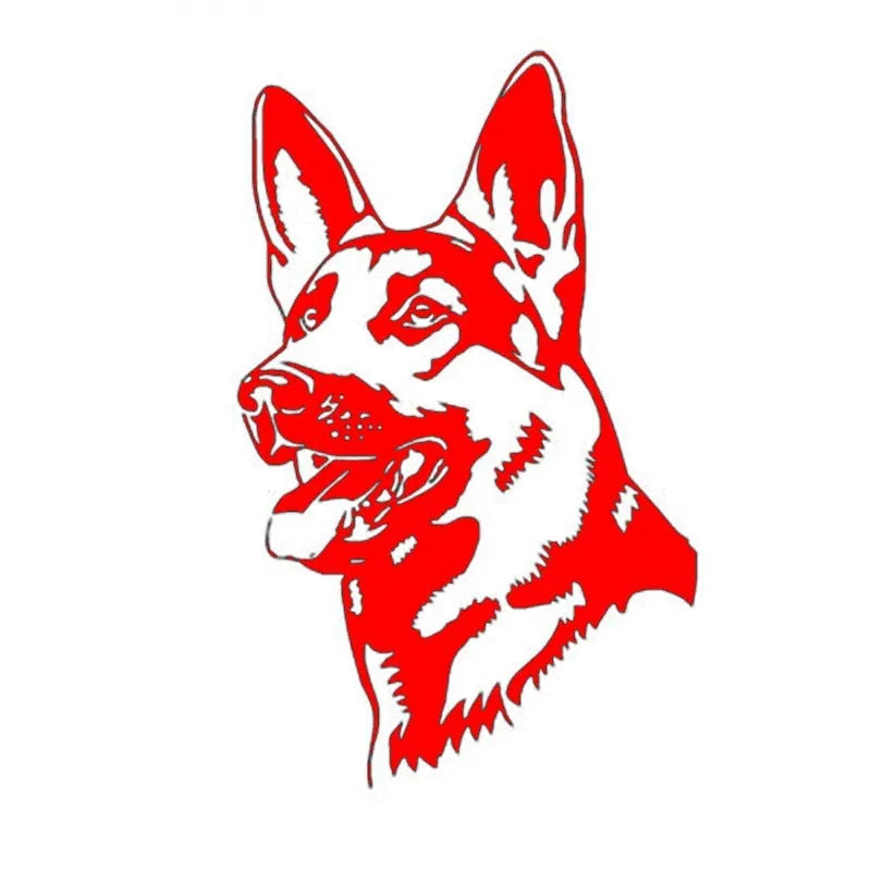 Reflective Alsatian Shepherd dog bumper sticker for car windows and bumpers
