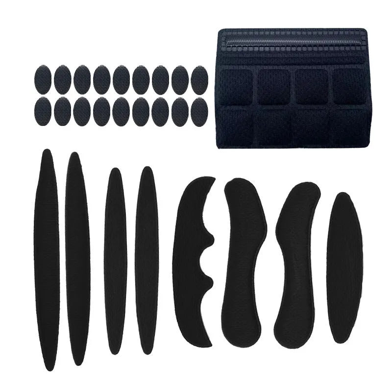 Universal cycling helmet lining with breathable sponge and Velcro chin pad in four colours.