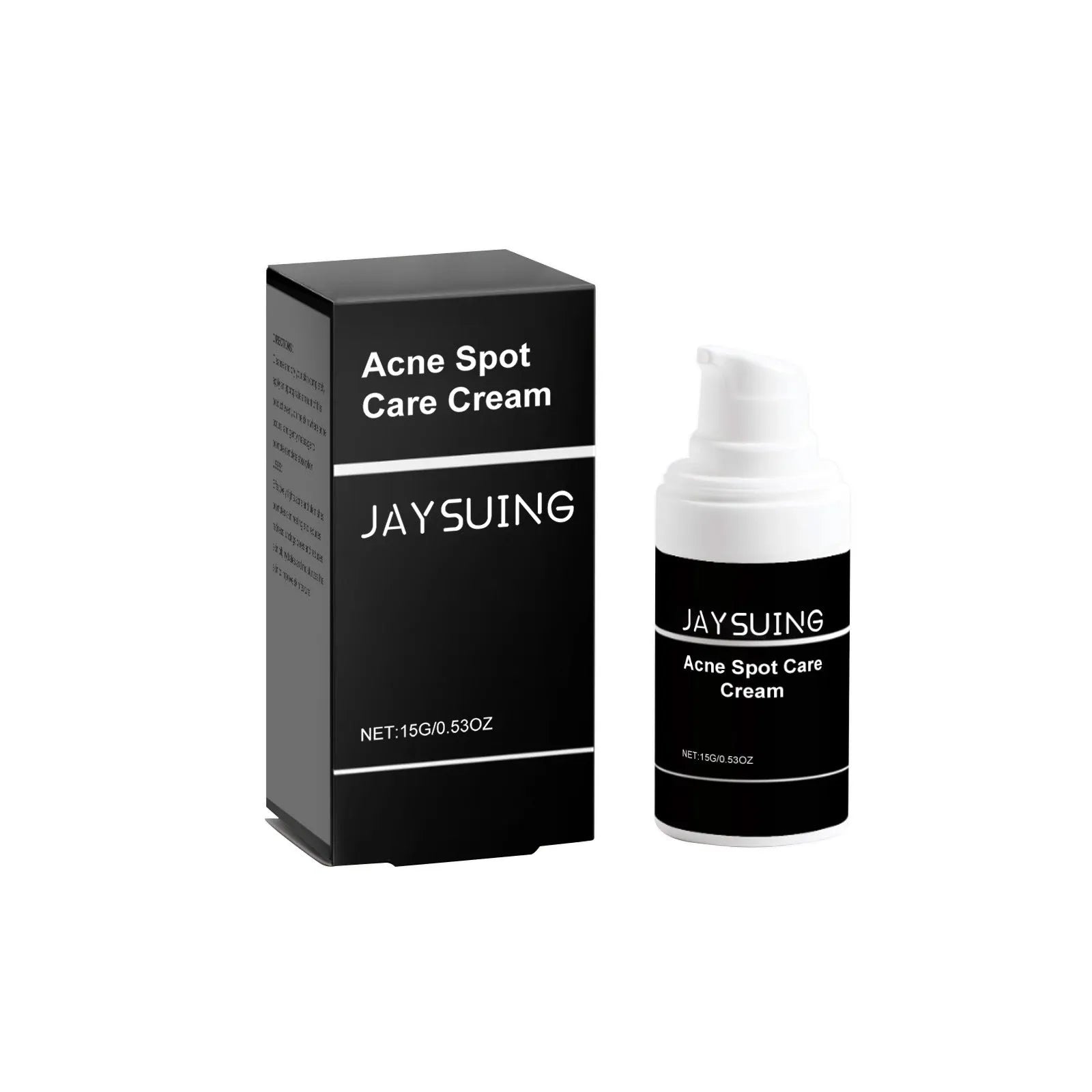 15g jar of hydrating acne cream with tea tree oil and aloe vera for facial blemish treatment