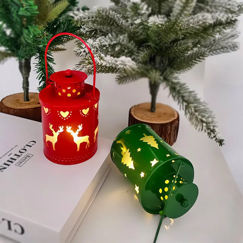 Wrought iron Christmas candle light with LED flickering flame in Nordic style design
