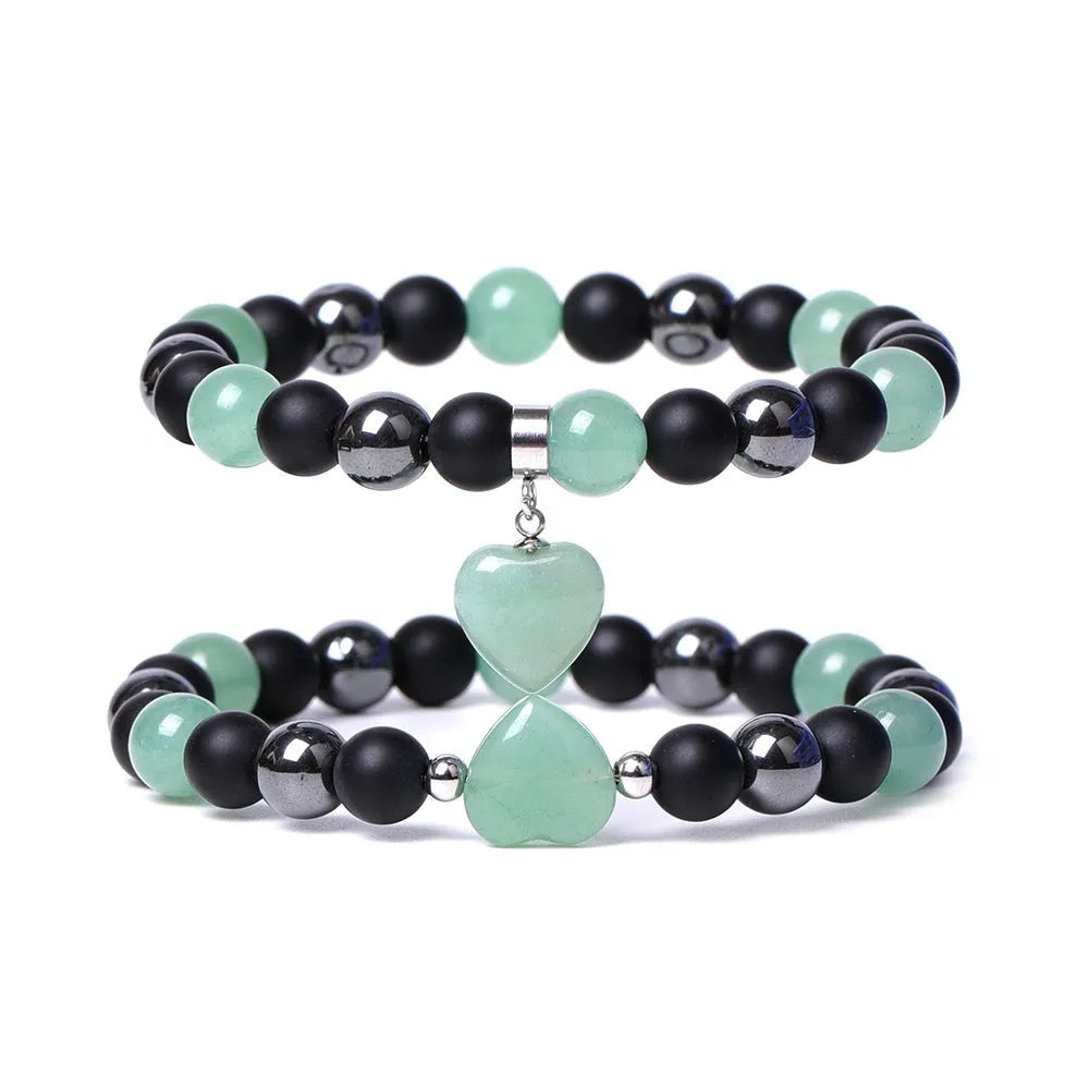 Lvdongling tigereye peach heart bracelet with hand-cut geometric charm and astrology symbols