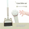 Purple, green and beige broom with dustpan set featuring rotating brush holder